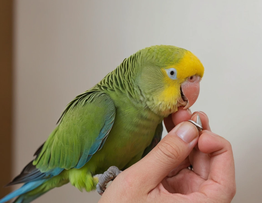 Parakeet nail trimming