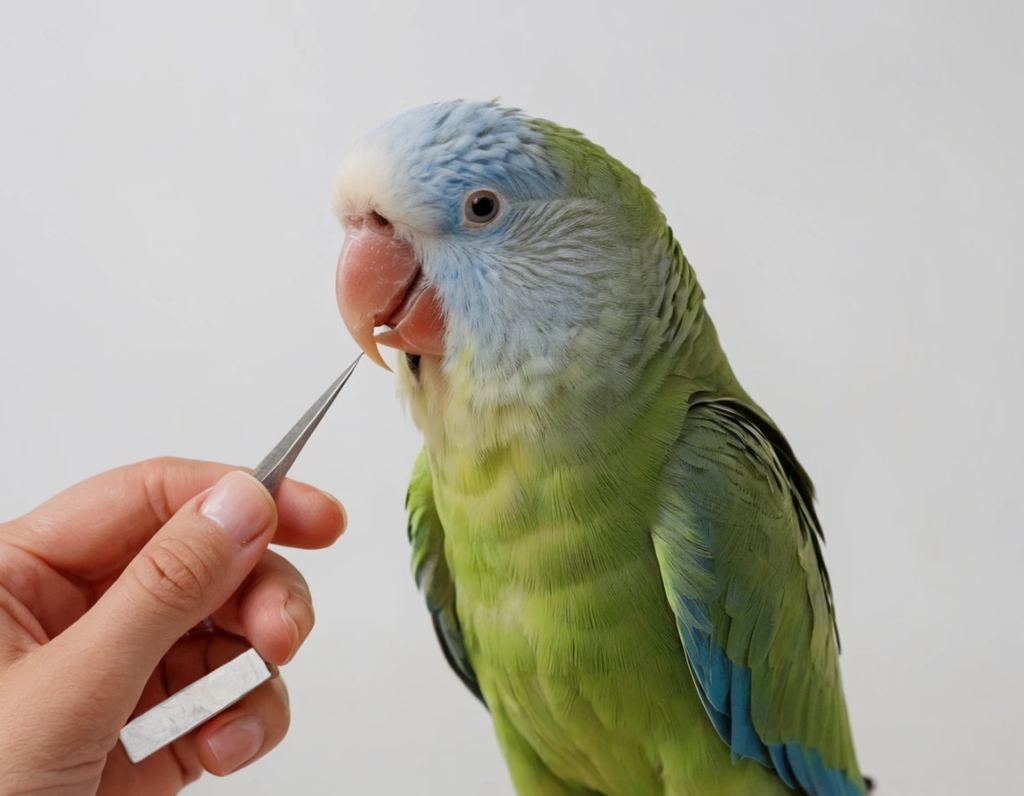 Parakeet nail trimming