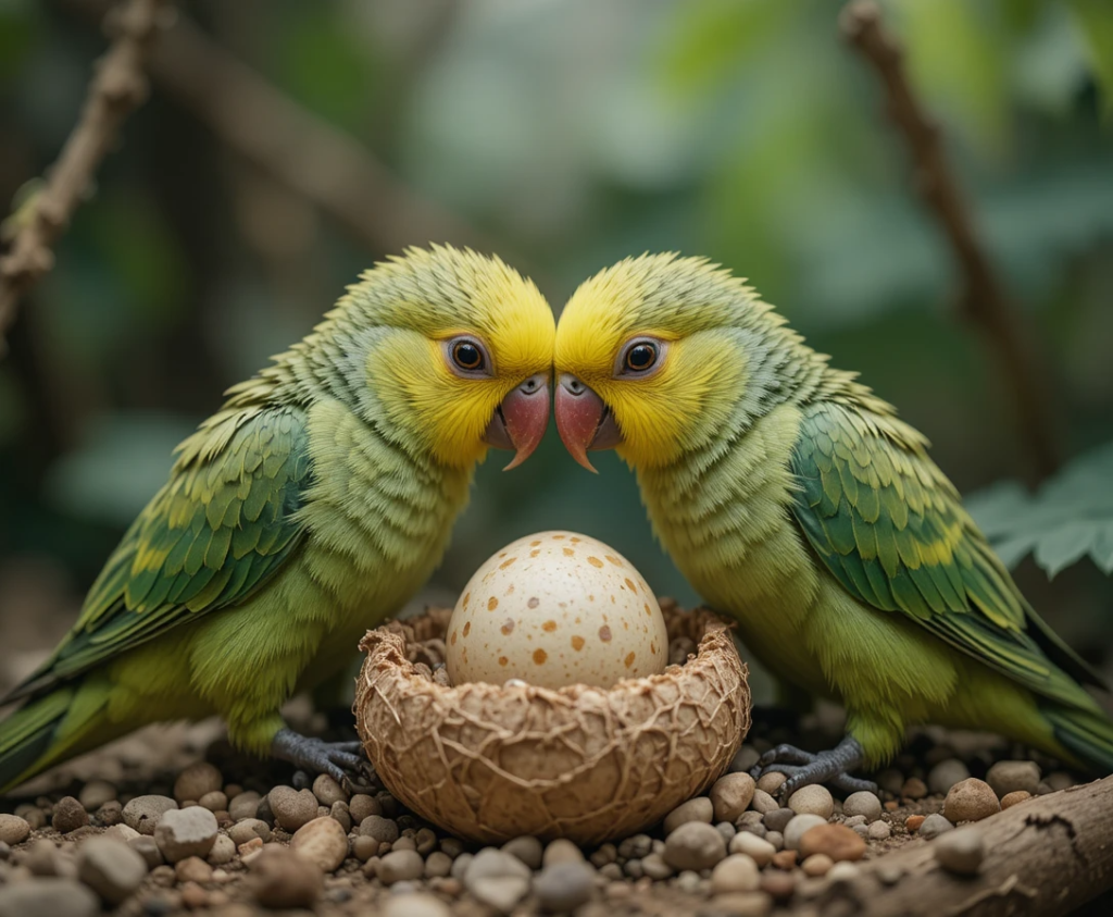 Parakeet egg laying