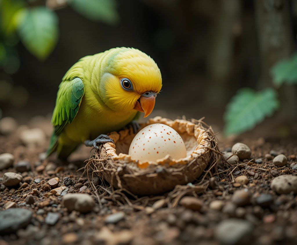 Parakeet egg laying